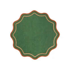 Set 2 Tovagliette Tonde Verde/Arancio/Rosa