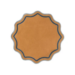 Set 2 Tovagliette Tonde Giallo/Azzurro/Blu