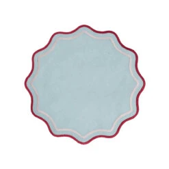 Set 2 Tovagliette Tonde Azzurro/Rossa/Rosa